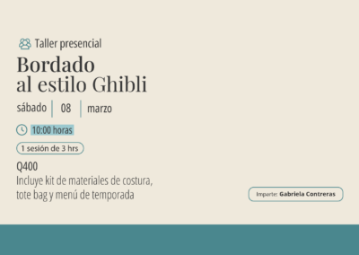 Taller: Bordado al estilo Ghibli