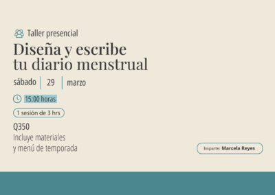 Taller: Diseña y escribe tu diario menstrual